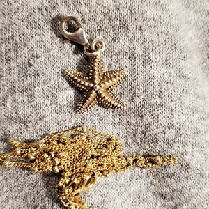 AUTHENTIC CARLO WEINGRILL ITALIAN DESIGN VERMEIL STARFISH PENDANT AND CHAIN